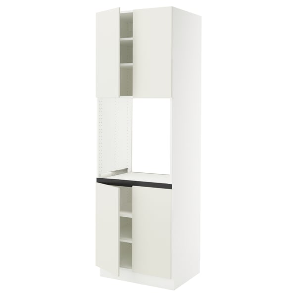 SEKTION Armoire haute four 4 ptes, blanc/Veddinge blanc, 30x24x90 "