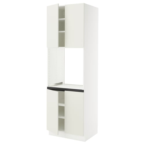 SEKTION Armoire haute four 4 ptes, blanc/Veddinge blanc, 30x24x90 "