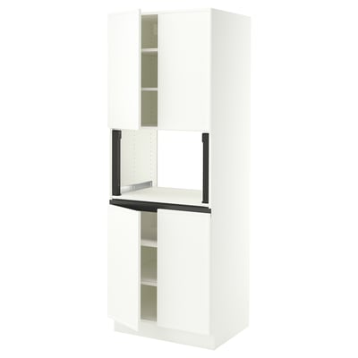 SEKTION Armoire haute micro-ondes 4 ptes, blanc/Aspudden blanc mat, 30x24x80 "