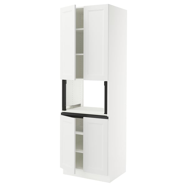 SEKTION Armoire haute micro-ondes 4 ptes, blanc/Axstad blanc mat, 30x24x90 "