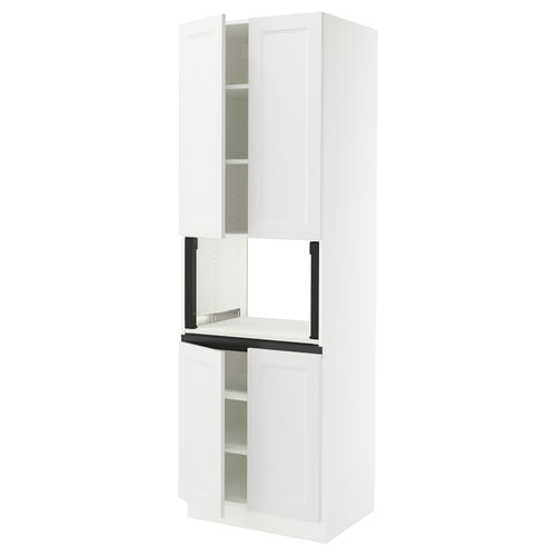 SEKTION Armoire haute micro-ondes 4 ptes, blanc/Axstad blanc mat, 30x24x90 "