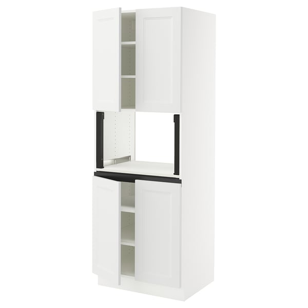 SEKTION Armoire haute micro-ondes 4 ptes, blanc/Axstad blanc mat, 30x24x80 "