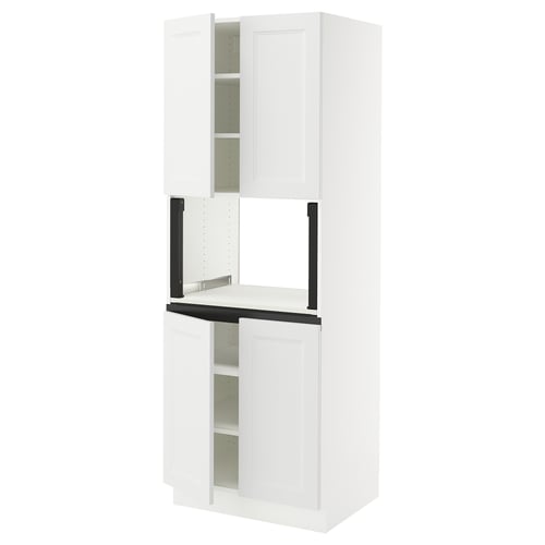 SEKTION Armoire haute micro-ondes 4 ptes, blanc/Axstad blanc mat, 30x24x80 "