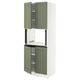 SEKTION Armoire haute micro-ondes 4 ptes, blanc/Axstad gris-vert, 30x24x80 "