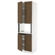 SEKTION Armoire haute micro-ondes 4 ptes, blanc Enköping/brun effet noyer, 30x24x90 "