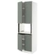 SEKTION Armoire haute micro-ondes 4 ptes, blanc/Nickebo gris -vert mat, 30x24x90 "