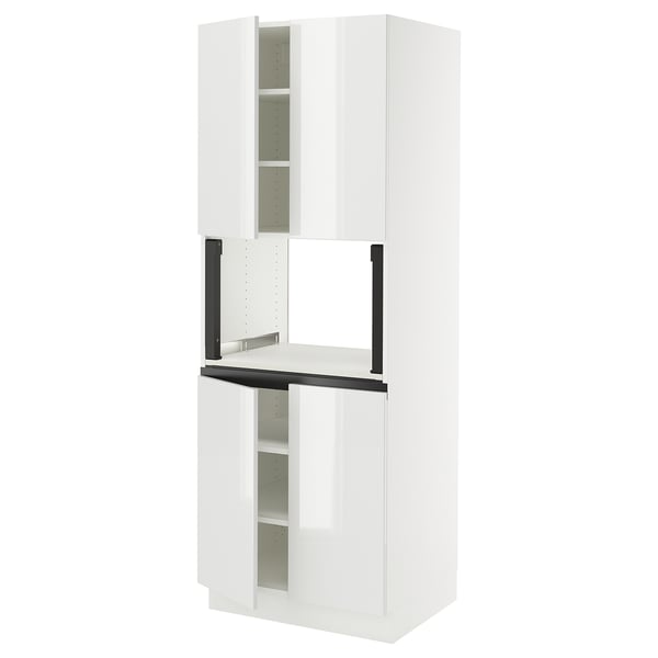 SEKTION Armoire haute micro-ondes 4 ptes, blanc/Ringhult blanc, 30x24x80 "