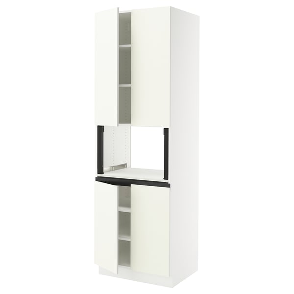 SEKTION Armoire haute micro-ondes 4 ptes, blanc/Vallstena blanc, 30x24x90 "