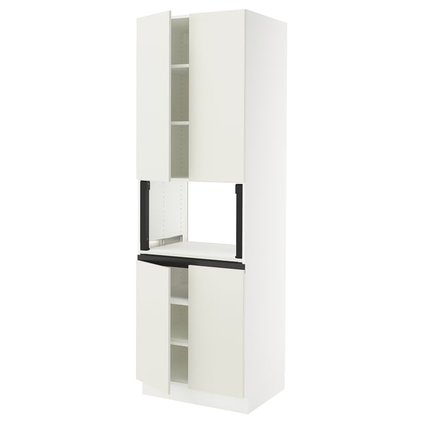 SEKTION Armoire haute micro-ondes 4 ptes, blanc/Veddinge blanc, 30x24x90 "