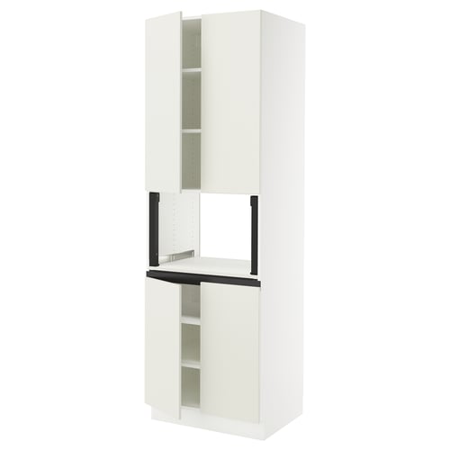 SEKTION Armoire haute micro-ondes 4 ptes, blanc/Veddinge blanc, 30x24x90 "