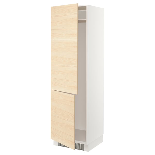 SEKTION Armoire haute pr réfrig/congélateur, blanc/Askersund effet frêne clair, 24x24x80 "