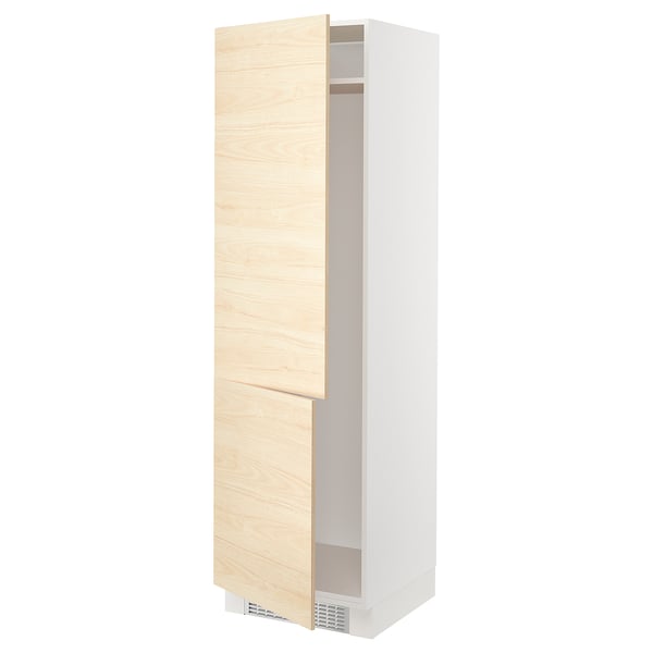 SEKTION Armoire haute pr réfrig/congélateur, blanc/Askersund effet frêne clair, 24x24x80 "