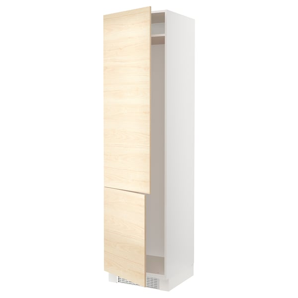 SEKTION Armoire haute pr réfrig/congélateur, blanc/Askersund effet frêne clair, 24x24x90 "