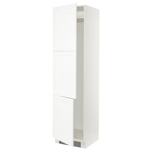SEKTION Armoire haute pr réfrig/congélateur, blanc Enköping/blanc effet bois, 24x24x90 "