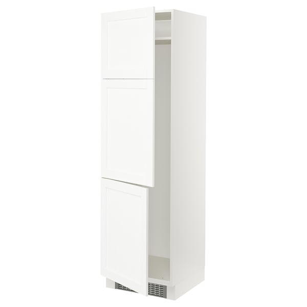 SEKTION Armoire haute pr réfrig/congélateur, blanc Enköping/blanc effet bois, 24x24x80 "