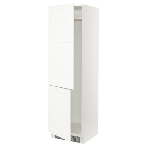 SEKTION Armoire haute pr réfrig/congélateur, blanc Enköping/blanc effet bois, 24x24x80 "