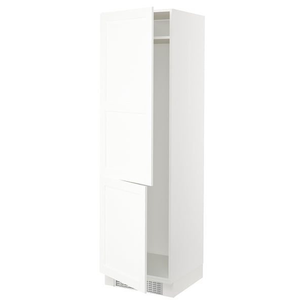 SEKTION Armoire haute pr réfrig/congélateur, blanc Enköping/blanc effet bois, 24x24x80 "