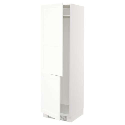 SEKTION Armoire haute pr réfrig/congélateur, blanc Enköping/blanc effet bois, 24x24x80 "