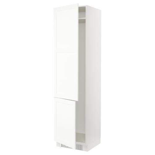 SEKTION Armoire haute pr réfrig/congélateur, blanc Enköping/blanc effet bois, 24x24x90 "