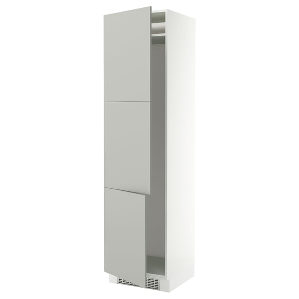 SEKTION Armoire haute pr réfrig/congélateur, blanc/Havstorp gris clair, 24x24x90 "