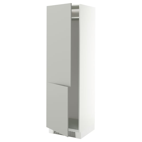 SEKTION Armoire haute pr réfrig/congélateur, blanc/Havstorp gris clair, 24x24x80 "