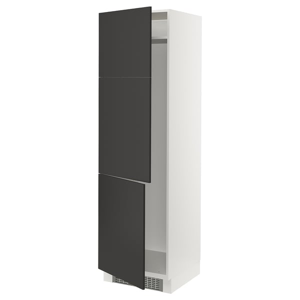 SEKTION Armoire haute pr réfrig/congélateur, blanc/Nickebo anthracite mat, 24x24x80 "