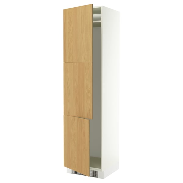 SEKTION Armoire haute pr réfrig/congélateur, blanc/Sinarp chêne plaqué, 24x24x90 "