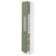 SEKTION Armoire haute pte vitr/2 ptes, blanc/Axstad gris-vert, 15x15x80 "