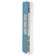 SEKTION Armoire haute pte vitr/2 ptes, blanc/Lerhyttan bleu, 15x15x90 "