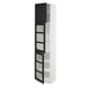 SEKTION Armoire haute pte vitr/2 ptes, blanc/Lerhyttan teinté noir, 18x15x80 "