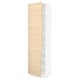 SEKTION Armoire haute + tablette/2ptes, blanc/Askersund effet frêne clair, 24x24x90 "