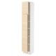 SEKTION Armoire haute + tablette/2ptes, blanc/Askersund effet frêne clair, 15x15x80 "