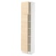 SEKTION Armoire haute + tablette/2ptes, blanc/Askersund effet frêne clair, 18x15x80 "