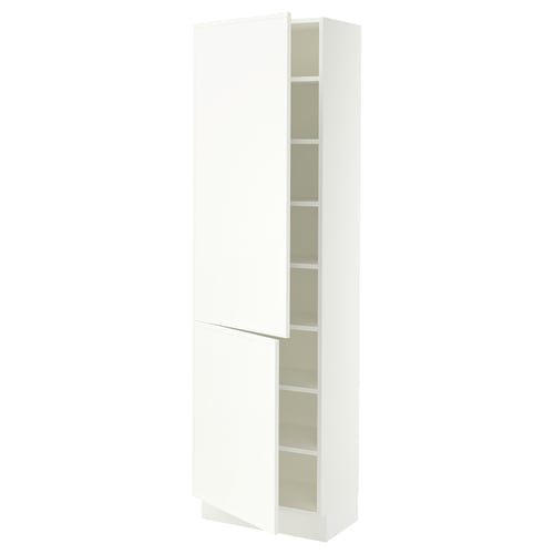 SEKTION Armoire haute + tablette/2ptes, blanc/Aspudden blanc mat, 24x15x80 "