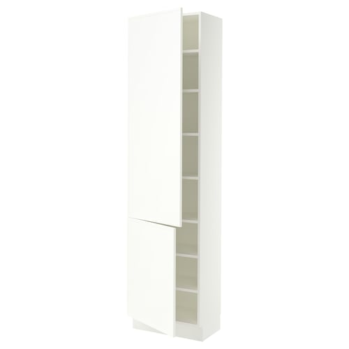 SEKTION Armoire haute + tablette/2ptes, blanc/Aspudden blanc mat, 24x15x90 "