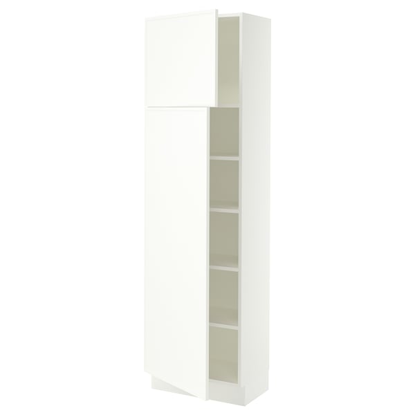 SEKTION Armoire haute + tablette/2ptes, blanc/Aspudden blanc mat, 24x15x80 "