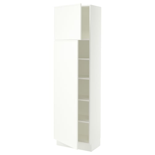 SEKTION Armoire haute + tablette/2ptes, blanc/Aspudden blanc mat, 24x15x80 "