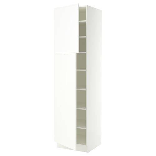 SEKTION Armoire haute + tablette/2ptes, blanc/Aspudden blanc mat, 24x24x90 "
