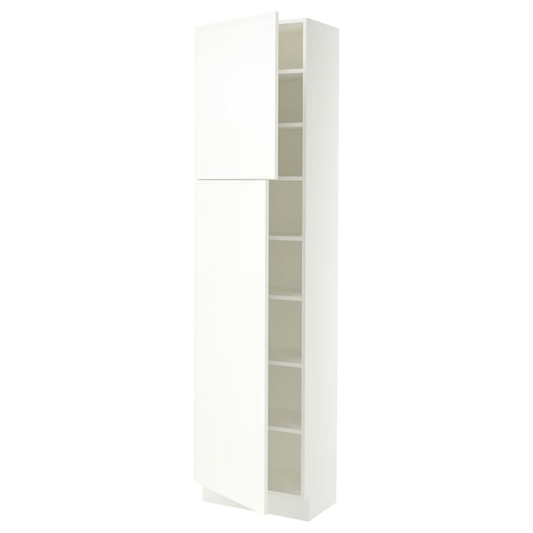 SEKTION Armoire haute + tablette/2ptes, blanc/Aspudden blanc mat, 24x15x90 "