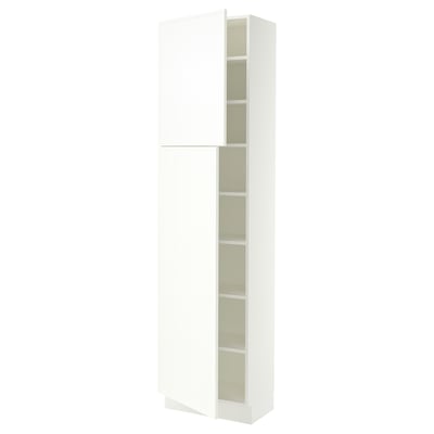 SEKTION Armoire haute + tablette/2ptes, blanc/Aspudden blanc mat, 24x15x90 "