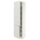 SEKTION Armoire haute + tablette/2ptes, blanc/Aspudden gris clair, 24x24x90 "