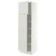 SEKTION Armoire haute + tablette/2ptes, blanc/Aspudden gris clair, 24x24x80 "