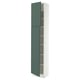 SEKTION Armoire haute + tablette/2ptes, blanc/Aspudden gris-vert foncé, 18x15x90 "