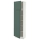 SEKTION Armoire haute + tablette/2ptes, blanc/Aspudden gris-vert foncé, 24x15x80 "