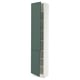 SEKTION Armoire haute + tablette/2ptes, blanc/Aspudden gris-vert foncé, 18x15x90 "