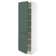SEKTION Armoire haute + tablette/2ptes, blanc/Aspudden gris-vert foncé, 24x24x80 "