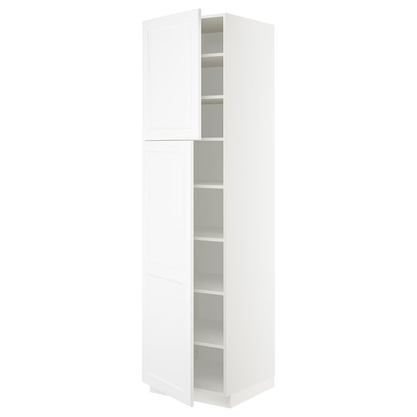 SEKTION Armoire haute + tablette/2ptes, blanc/Axstad blanc mat, 24x24x90 "