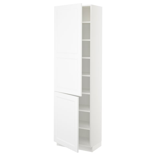 SEKTION Armoire haute + tablette/2ptes, blanc/Axstad blanc mat, 24x15x80 "