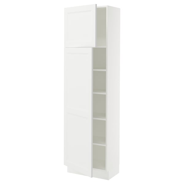 SEKTION Armoire haute + tablette/2ptes, blanc/Axstad blanc mat, 24x15x80 "