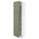 SEKTION Armoire haute + tablette/2ptes, blanc/Axstad gris-vert, 24x24x90 "